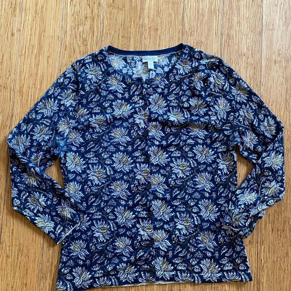 Garnett Hill Merino Wool Cardigan